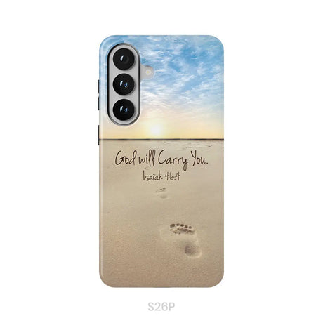 God will carry you Isaiah 46:4 Bible verse phone case Samsung Galaxy S26 Plus / Tough Case