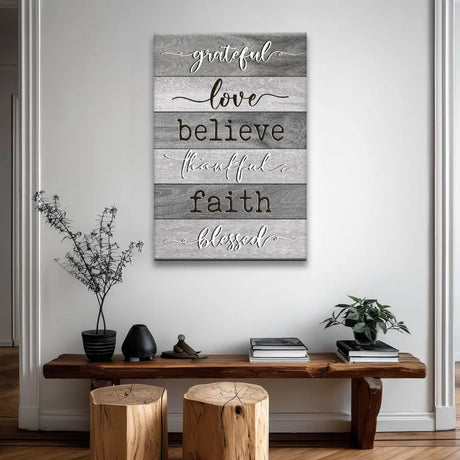 Christian artwork with words of hope and faith, ideal gift for friends, family, or new believers.