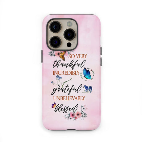Grateful thankful blessed phone case Butterfly floral Christian cases