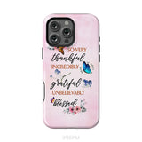 Grateful thankful blessed phone case Butterfly floral Christian phone cases iPhone 16 Pro Max / Tough Case