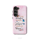 Grateful thankful blessed phone case Butterfly floral Christian cases Samsung Galaxy S23 (Not for FE) / Tough