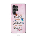 Grateful thankful blessed phone case Butterfly floral Christian phone cases Samsung Galaxy S25 Ultra / Tough Case