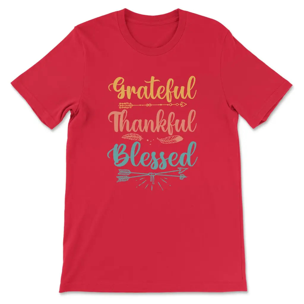 Grateful thankful blessed t-shirt Christian t-shirts Red / S