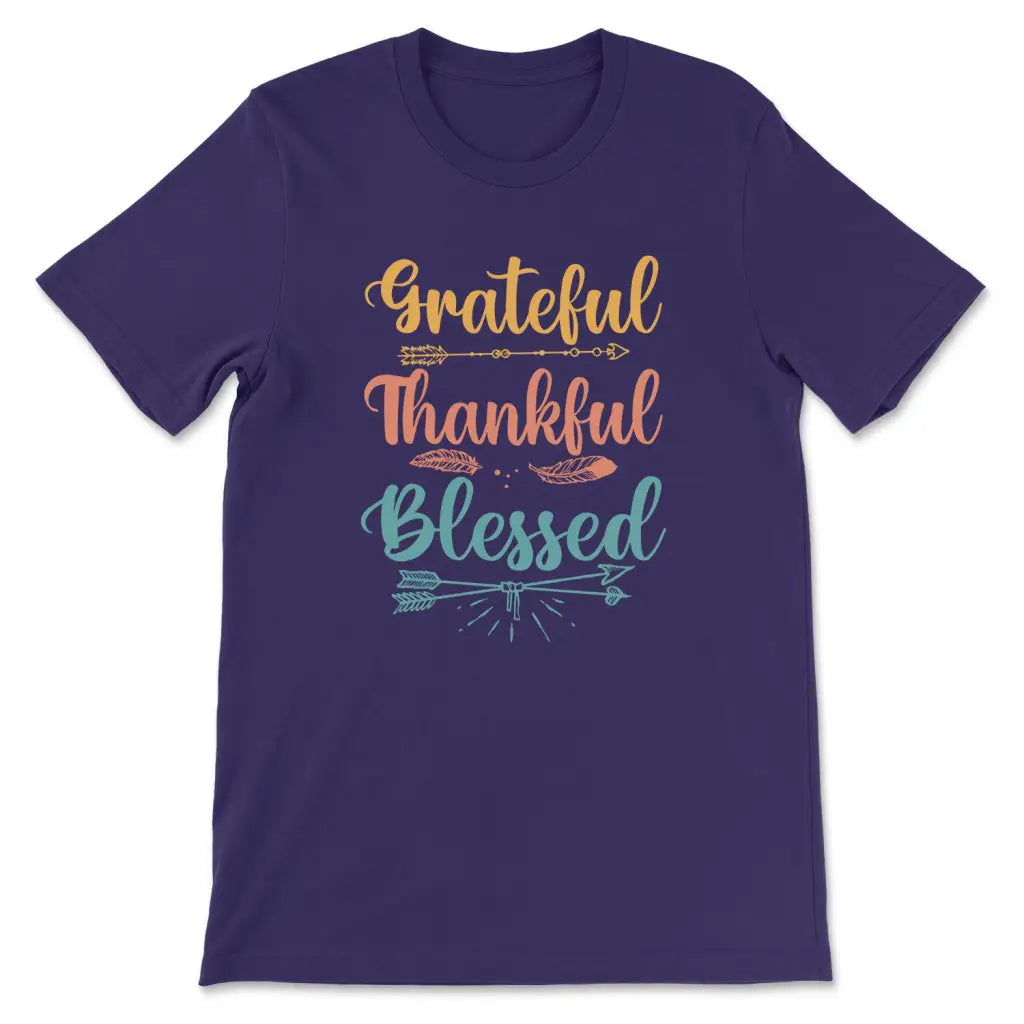 Grateful thankful blessed t-shirt Christian t-shirts Team Purple / S