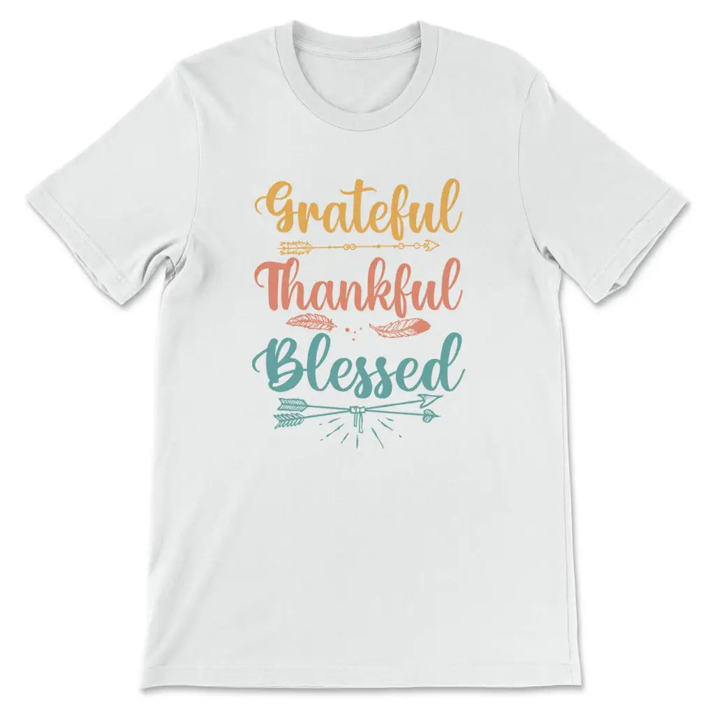 Grateful thankful blessed t-shirt Christian t-shirts White / S