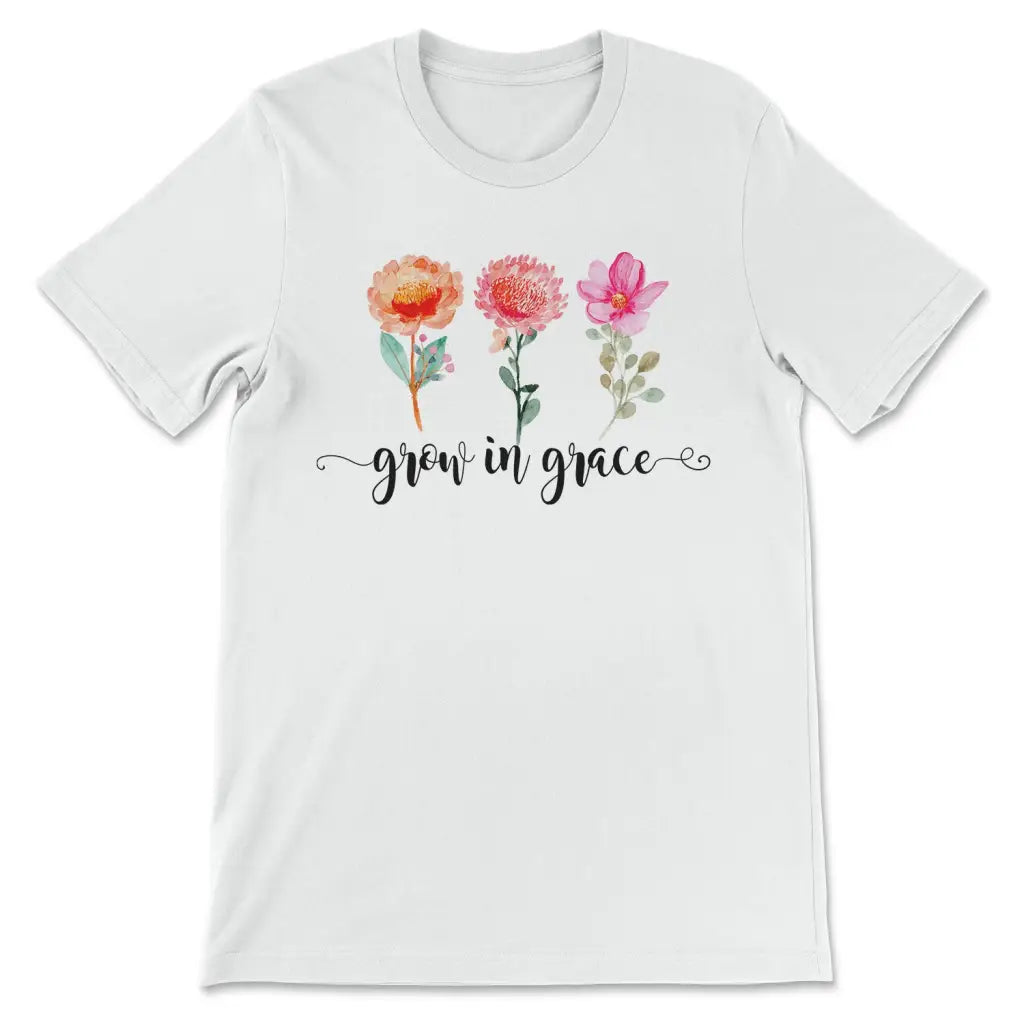 Grow in grace shirt - Christian t-shirts White / S