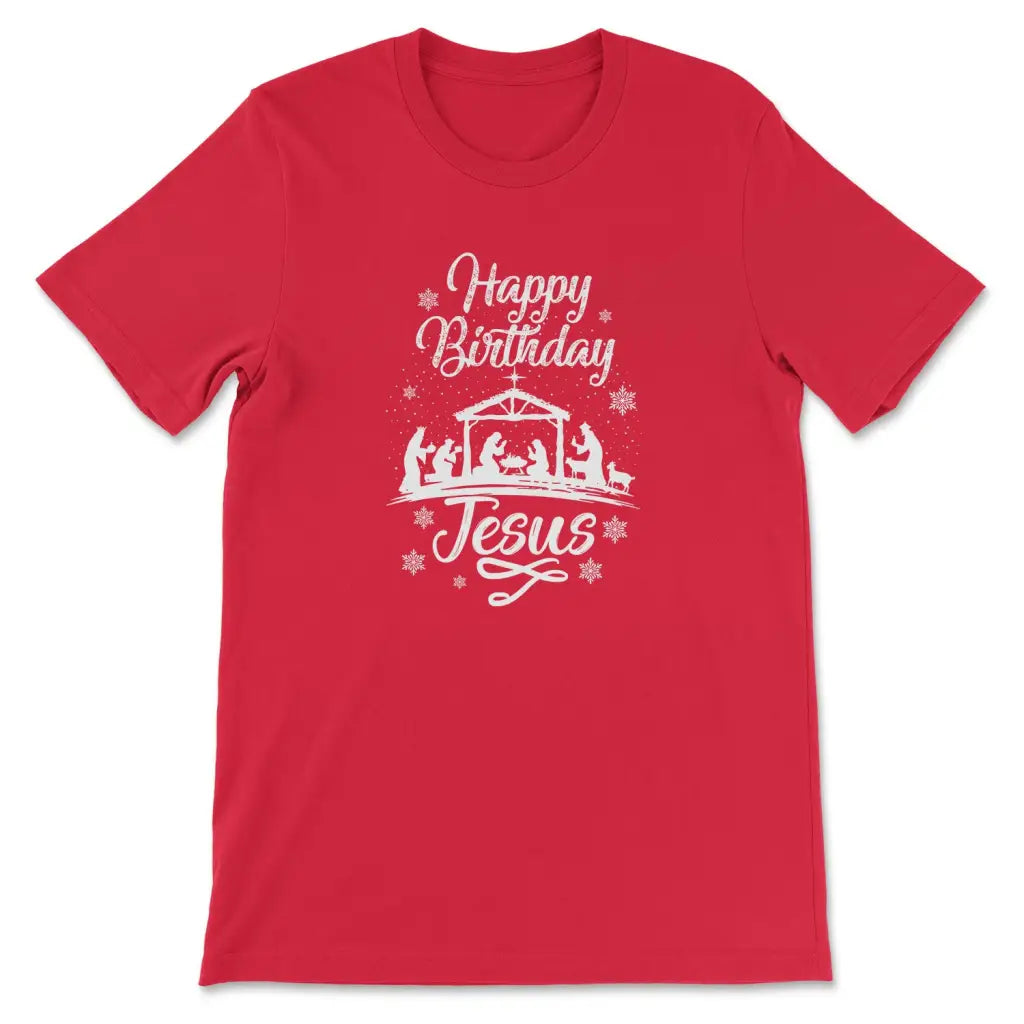 Happy birthday Jesus shirt - Christian t-shirt Red / S