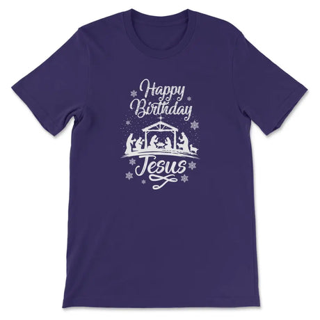 Happy birthday Jesus shirt - Christian t-shirt Team Purple / S