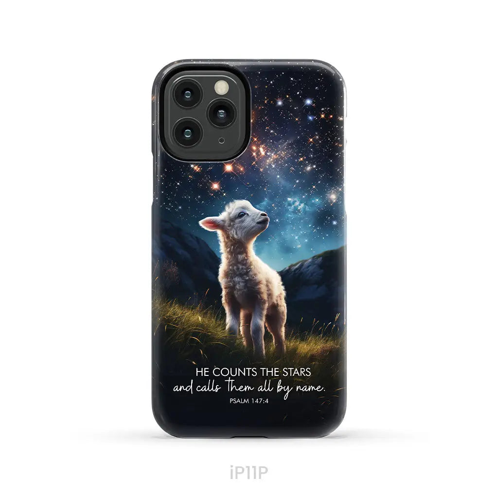 He Counts The Stars And Calls Them All By Name Psalm 147:4 Phone Case iPhone 11 Pro / Tough Case