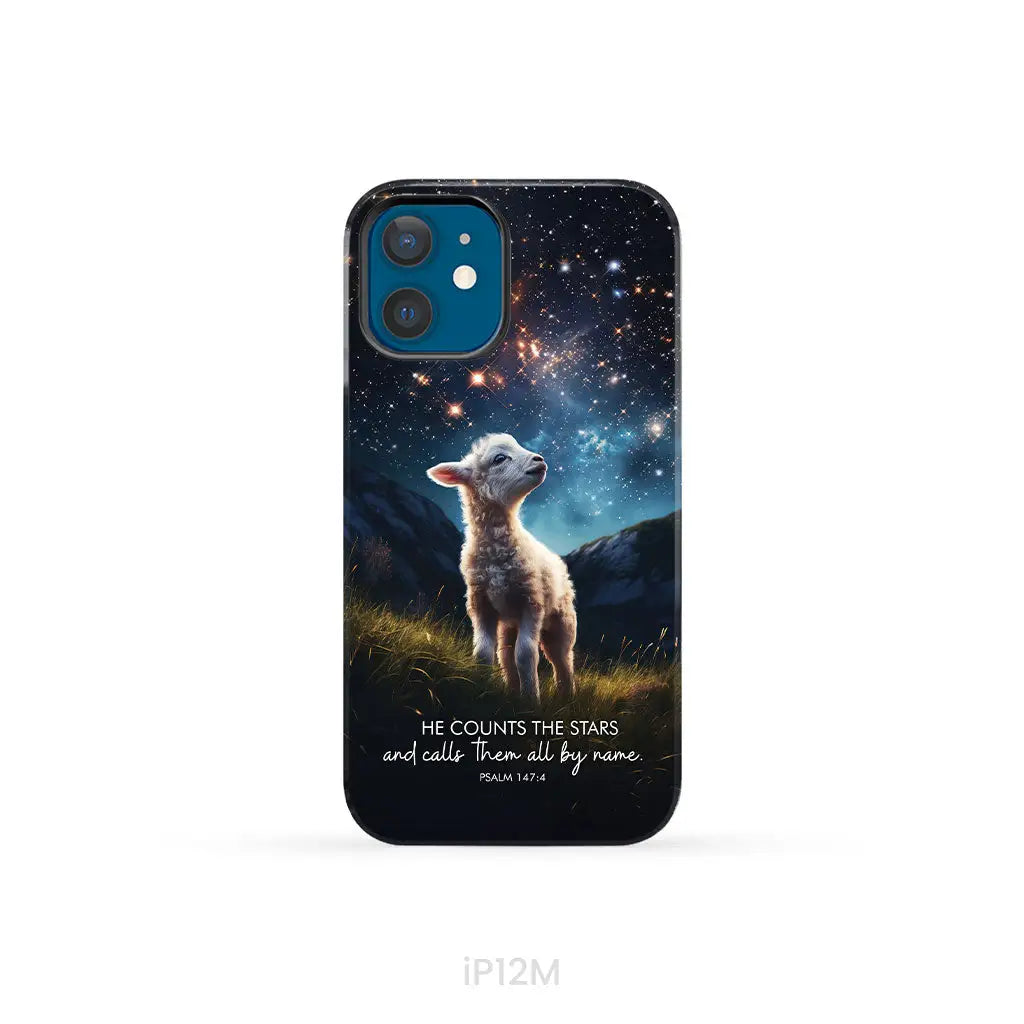 He Counts The Stars And Calls Them All By Name Psalm 147:4 Phone Case iPhone 12 Mini / Tough Case