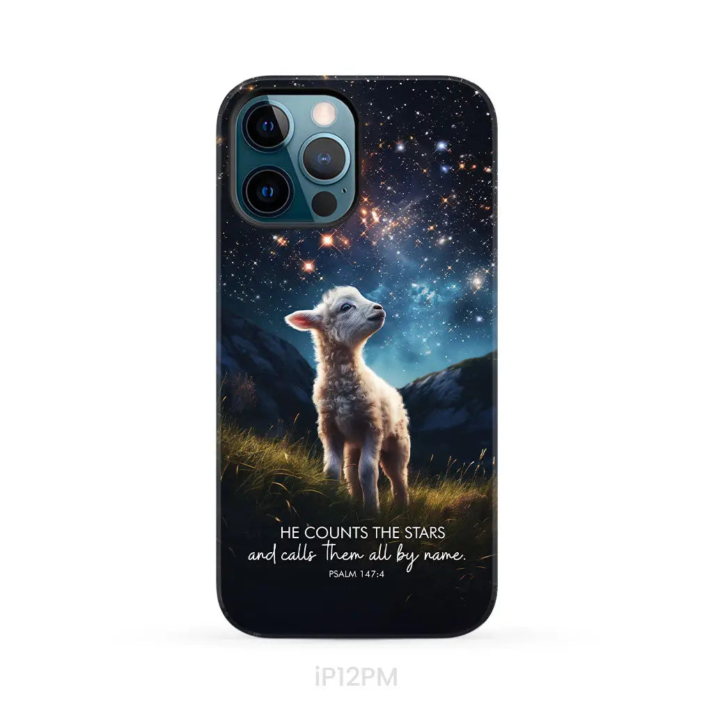 He Counts The Stars And Calls Them All By Name Psalm 147:4 Phone Case iPhone 12 Pro Max / Tough Case