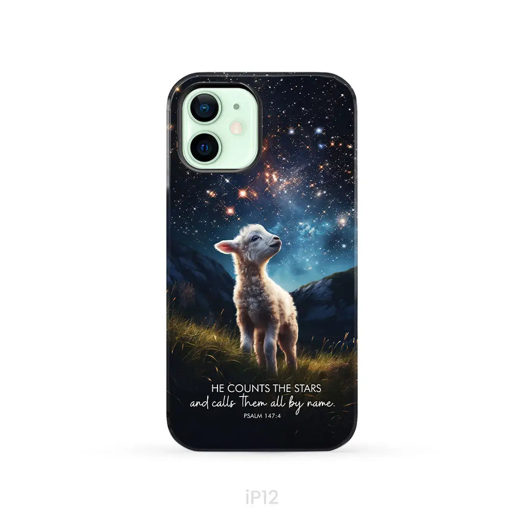 He Counts The Stars And Calls Them All By Name Psalm 147:4 Phone Case iPhone 12 / Tough Case