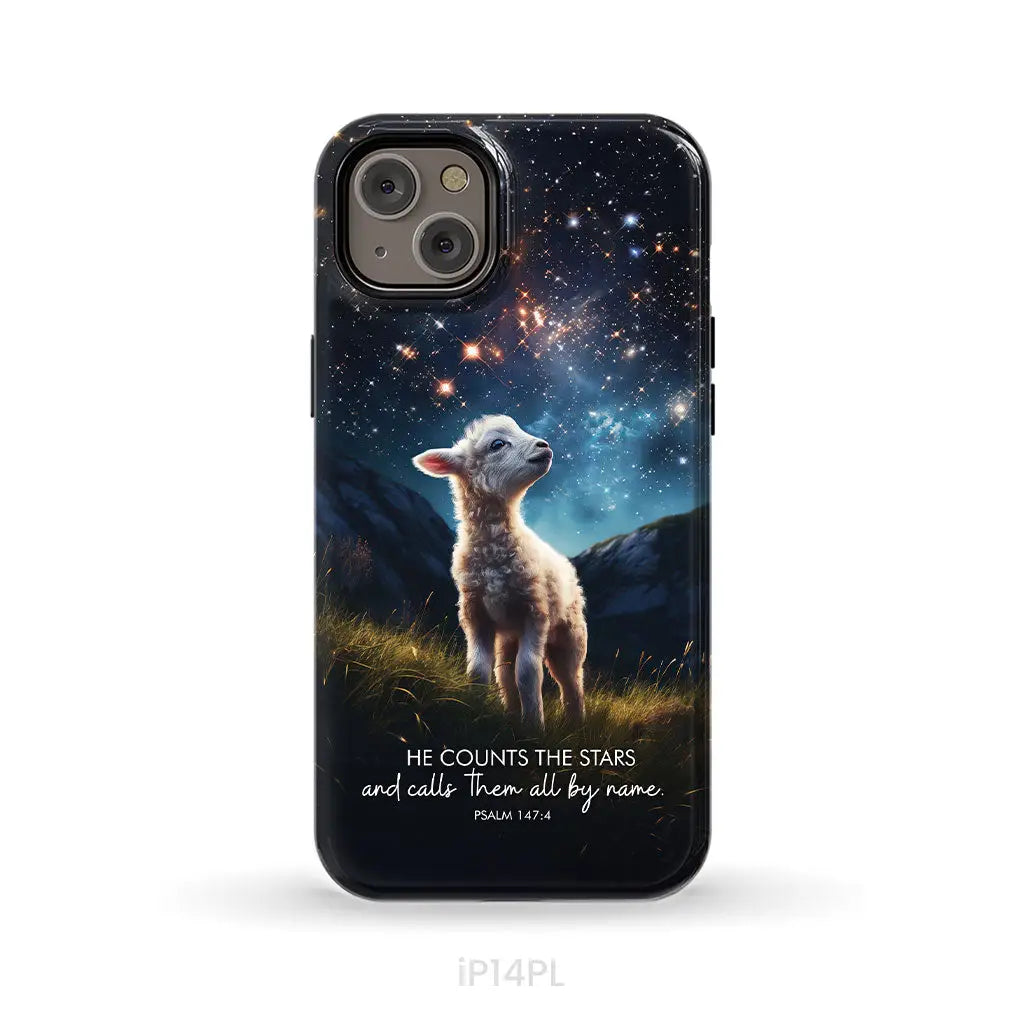 He Counts The Stars And Calls Them All By Name Psalm 147:4 Phone Case iPhone 14 Plus / Tough Case
