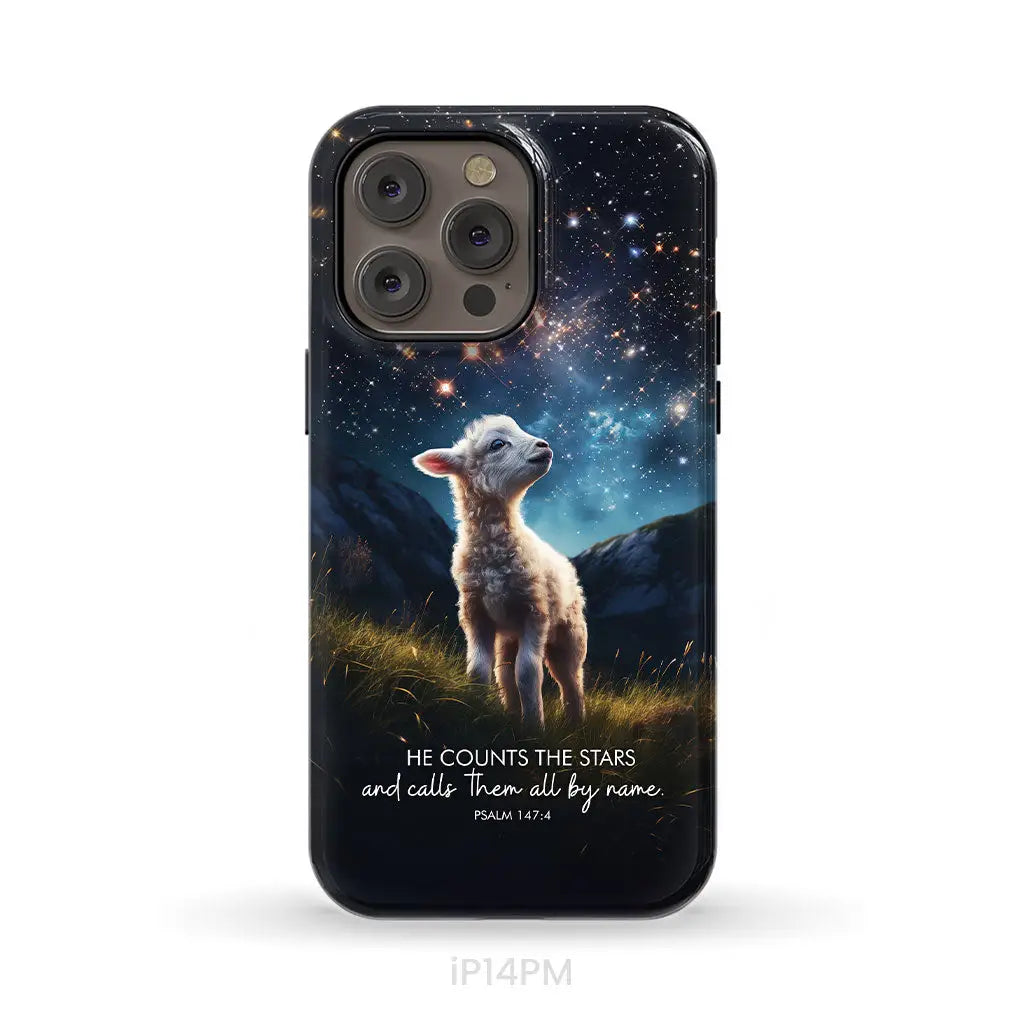 He Counts The Stars And Calls Them All By Name Psalm 147:4 Phone Case iPhone 14 Pro Max / Tough Case