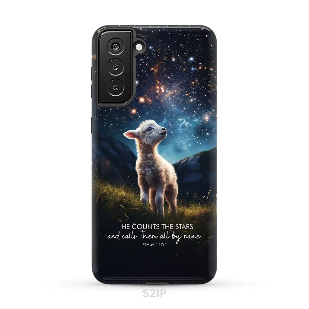 He Counts The Stars And Calls Them All By Name Psalm 147:4 Phone Case Samsung Galaxy S21 Plus / Tough Case