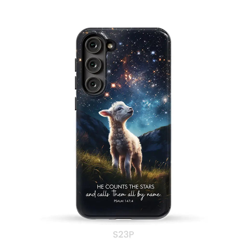 He Counts The Stars And Calls Them All By Name Psalm 147:4 Phone Case Samsung Galaxy S23 Plus / Tough Case