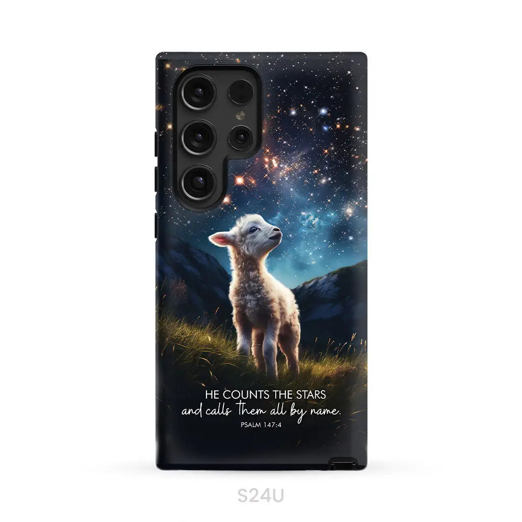 He Counts The Stars And Calls Them All By Name Psalm 147:4 Phone Case Samsung Galaxy S24 Ultra / Tough Case