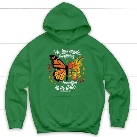 He Has Made Everything Beautiful In Its Time Autumn Hoodie Irish Green / S
