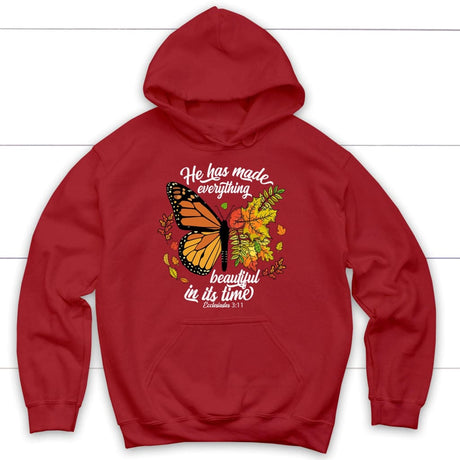 He Has Made Everything Beautiful In Its Time Autumn Hoodie Red / S