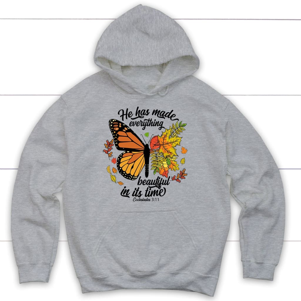 He Has Made Everything Beautiful In Its Time Autumn Hoodie Sport Grey / S