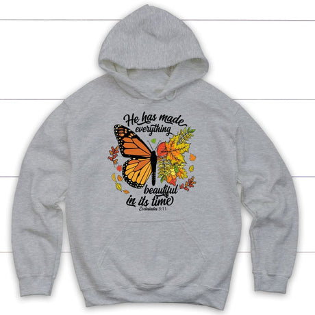 He Has Made Everything Beautiful In Its Time Autumn Hoodie Sport Grey / S