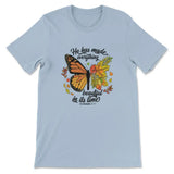 He Has Made Everything Beautiful In Its Time Autumn Leaves Butterfly T-shirt Light Blue / S