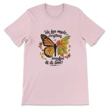 He Has Made Everything Beautiful In Its Time Autumn Leaves Butterfly T-shirt Pink / S
