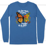 He Has Made Everything Beautiful In Its Time Autumn Long Sleeve Shirt True Royal / S