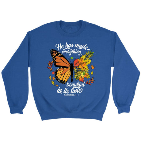 He Has Made Everything Beautiful In Its Time Autumn Sweatshirt Royal / S