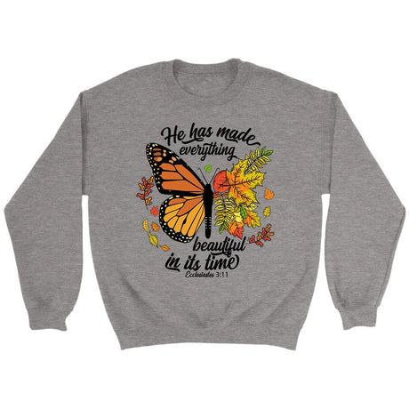 He Has Made Everything Beautiful In Its Time Autumn Sweatshirt Sport Grey / S