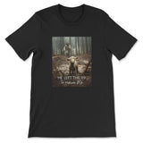 He Left the 99 to Rescue Me Jesus and Lost Sheep Christian T-shirt Black / S