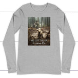 He Left the 99 to Rescue Me Jesus and Lost Sheep Long Sleeve Shirt Athletic Heather / S
