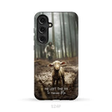 He Left the 99 to Rescue Me Jesus and Lost Sheep Phone Case Samsung Galaxy S24 Plus / Tough Case
