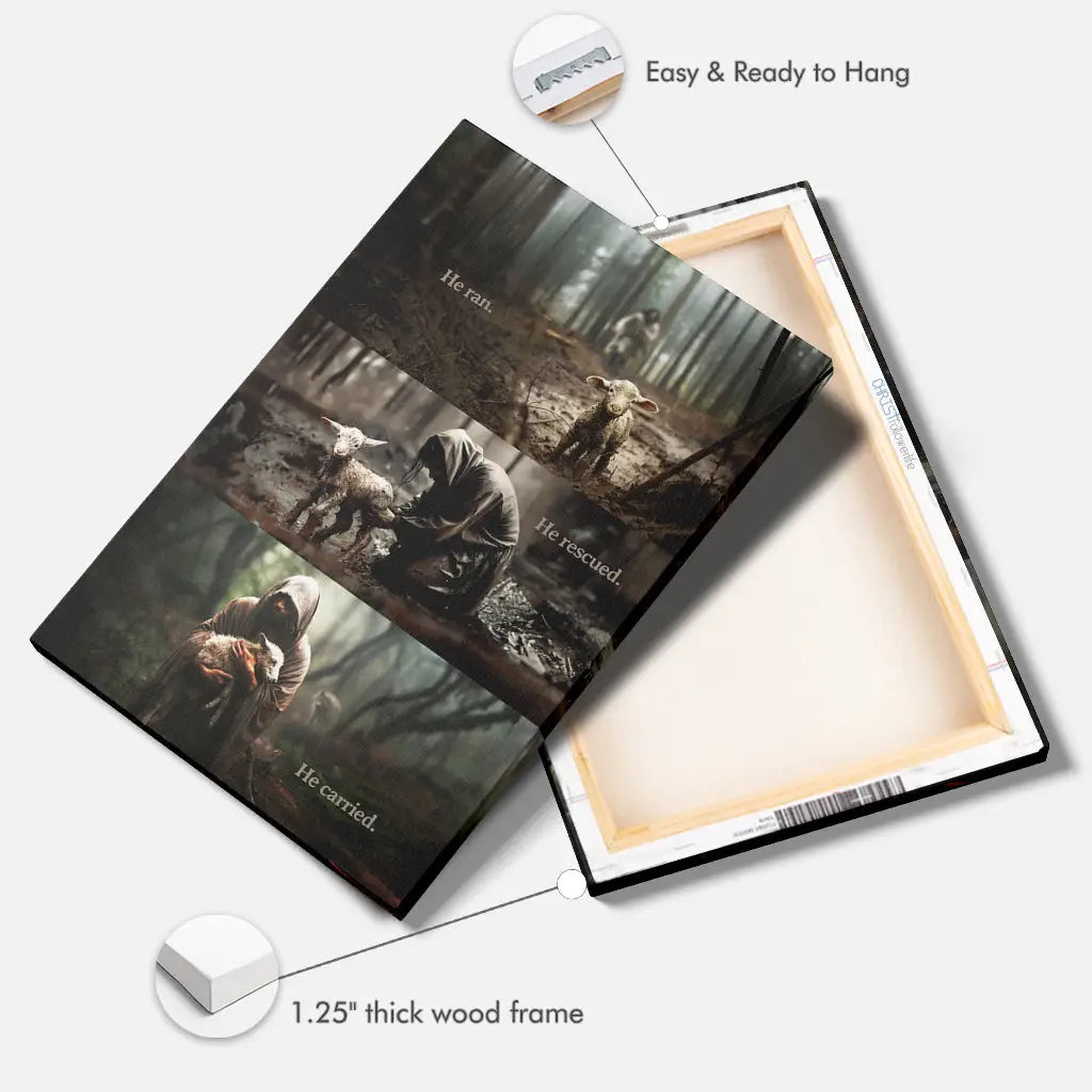 He Ran He Rescued He Carried Wall Art Canvas