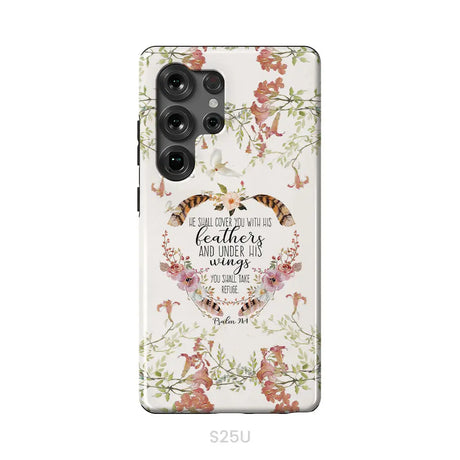 He shall cover you with his feathers Psalm 91:4 phone case Samsung Galaxy S25 Ultra / Tough Case
