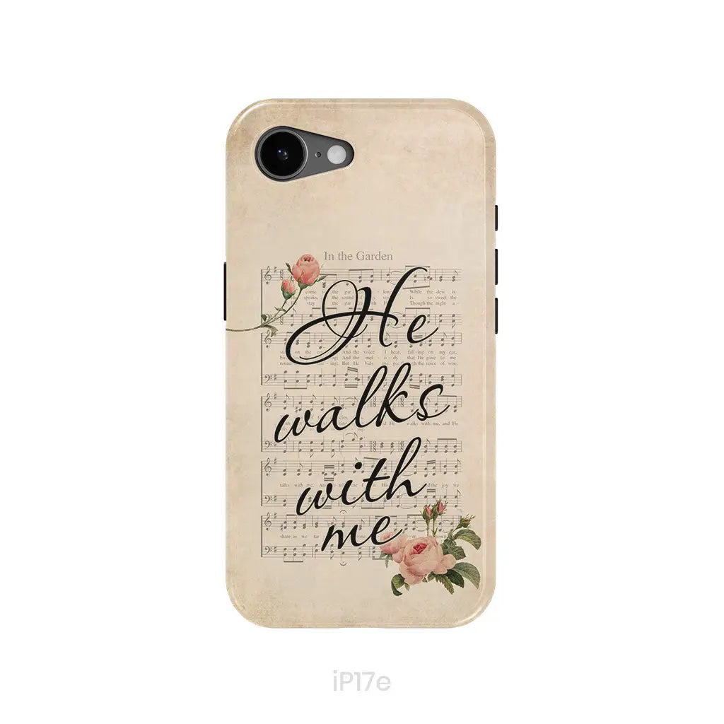 He Walks With Me Christian Phone Case iPhone 17e / Tough Case