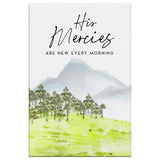 Faith-based 2-panel wall art with Lamentations 3:23, reminding of God's mercy and faithfulness, ideal for Christian home decor.