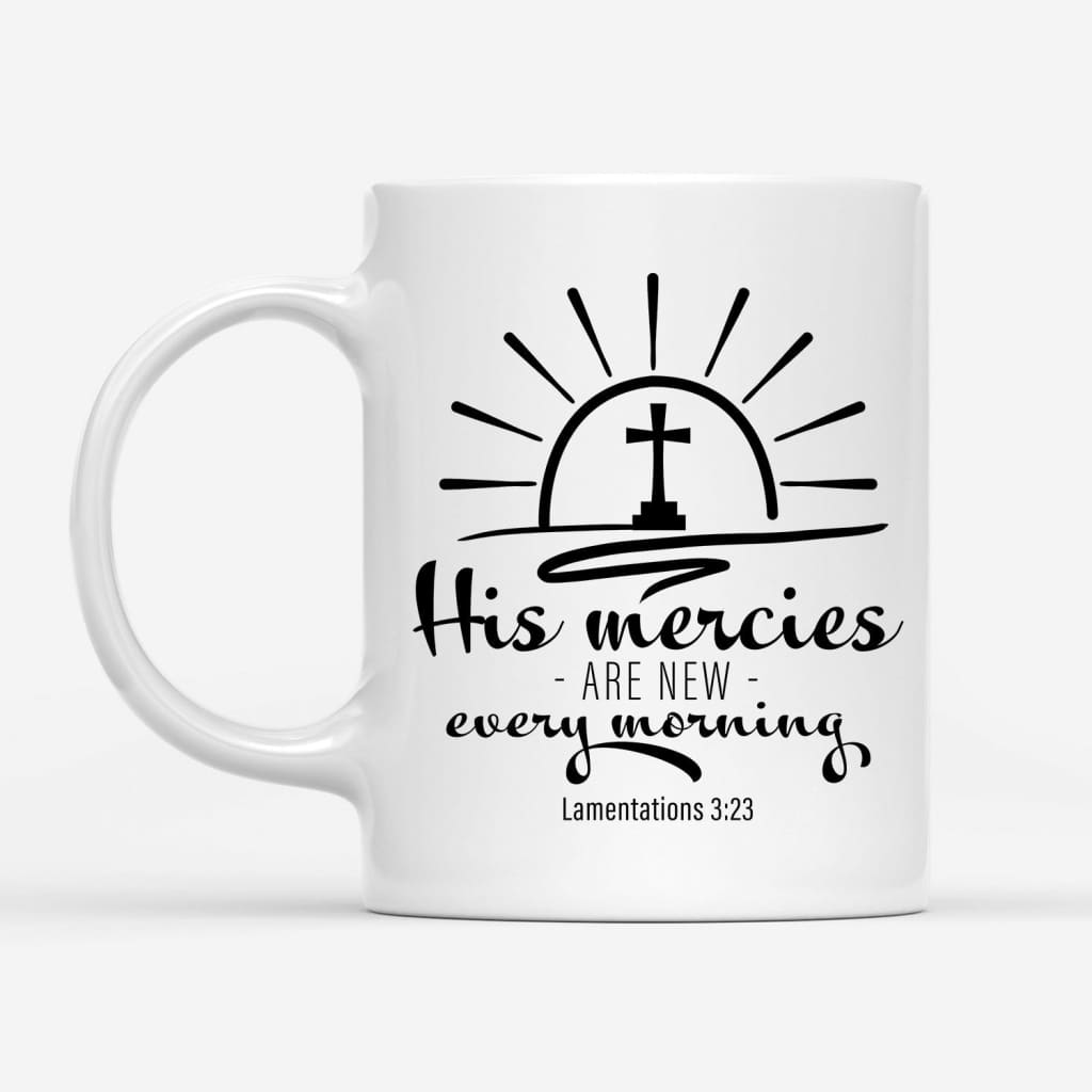 His Mercies are New Purple Ceramic Coffee Mug with Exposed Clay