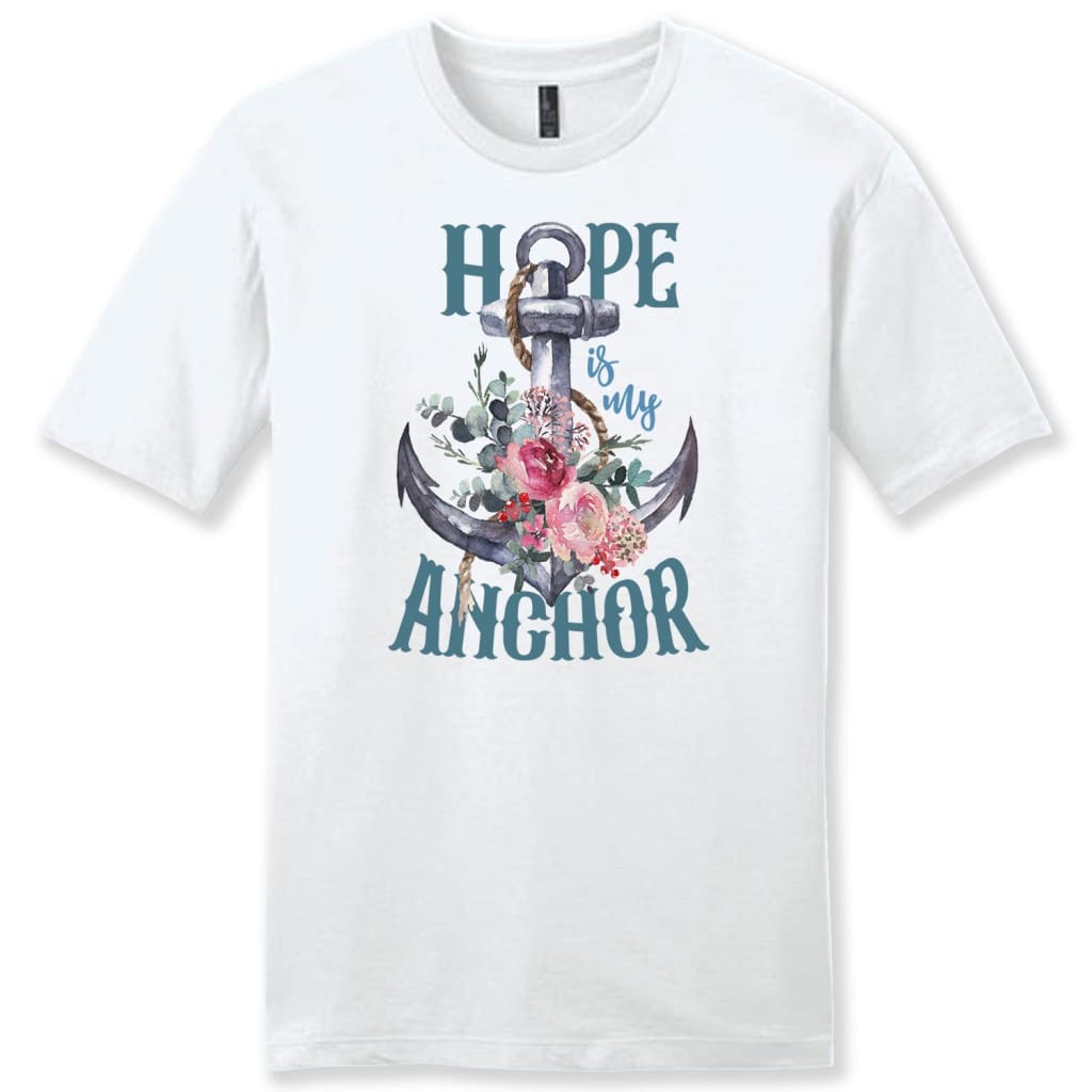 Hope is My Anchor Flower Men’s T-shirt White / S