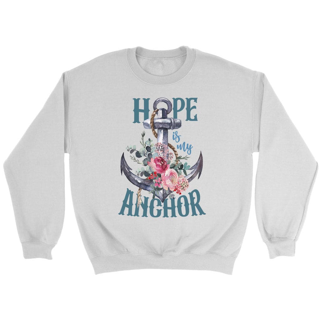 Hope is My Anchor Flower Sweatshirt White / S