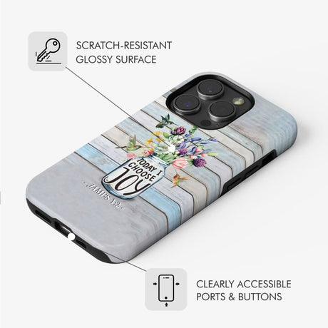 Hummingbird flowers Today I choose joy phone case