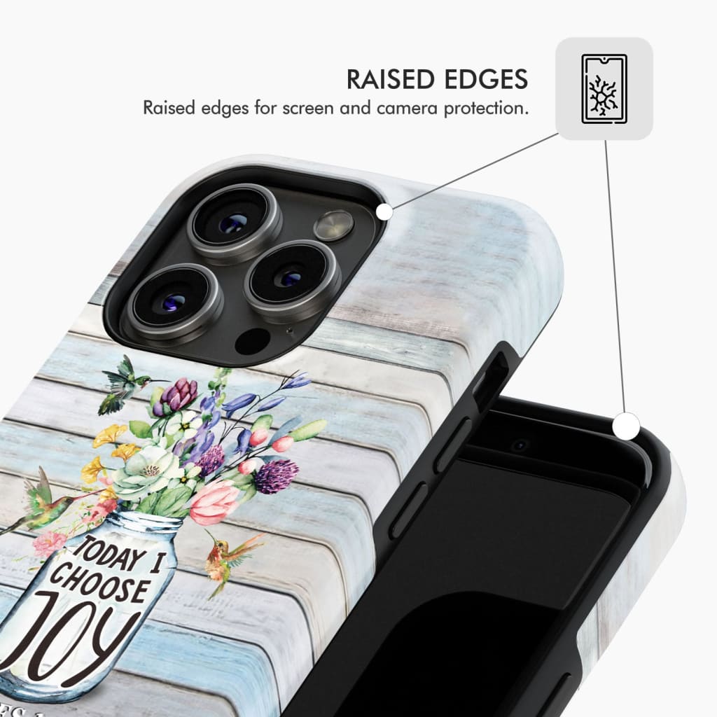 Hummingbird flowers Today I choose joy phone case