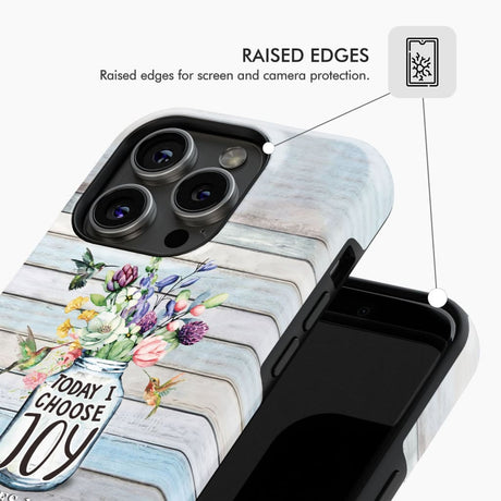 Hummingbird flowers Today I choose joy phone case