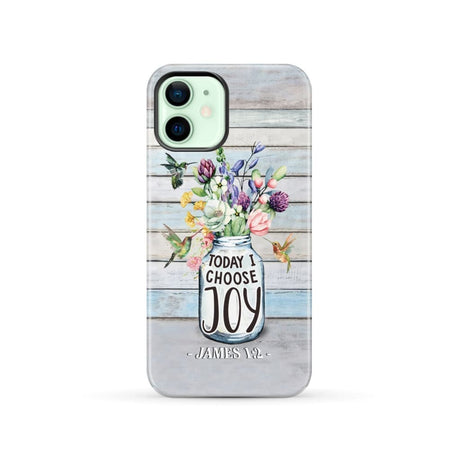 Hummingbird flowers Today I choose joy phone case iPhone 12 / Tough