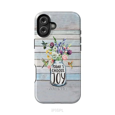 Hummingbird flowers Today I choose joy phone case iPhone 16 Plus / Tough Case