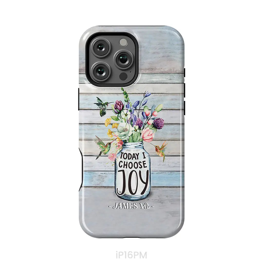 Hummingbird flowers Today I choose joy phone case iPhone 16 Pro Max / Tough Case