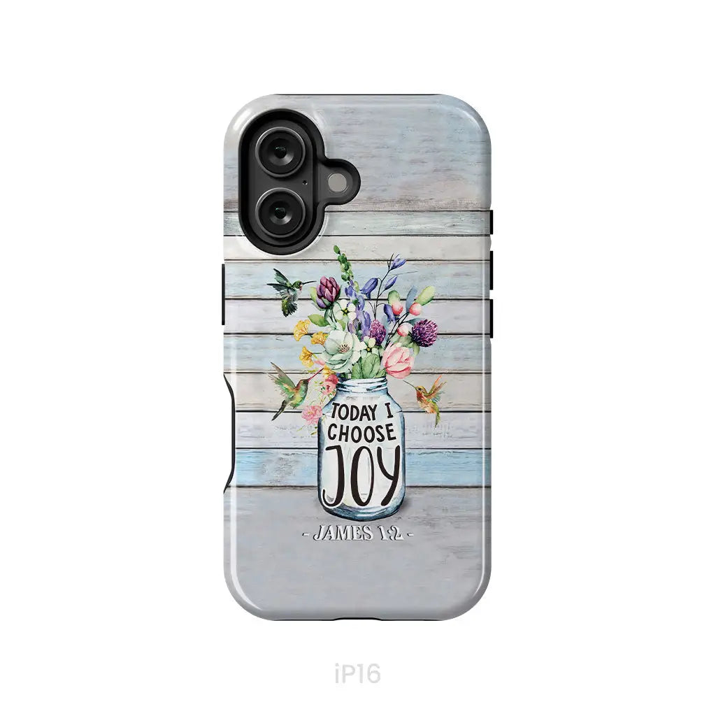 Hummingbird flowers Today I choose joy phone case iPhone 16 / Tough Case