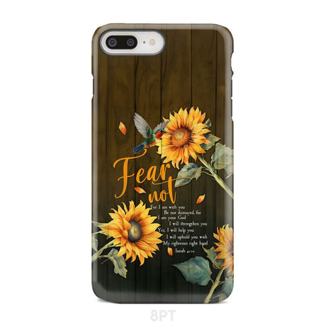 Fear Not for I Am With You Isaiah 41:10 Hummingbird Sunflower Phone Case iPhone 8 Plus / Tough
