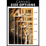 Canvas features - Religious wall art canvas with "I Am The Daughter Of a King," Lion of Judah, and Lamb of God, perfect for faith-filled homes.