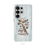 I Can Do All Things Through Christ Cross With Flowers Phone Case Samsung Galaxy S26 Ultra / Tough Case